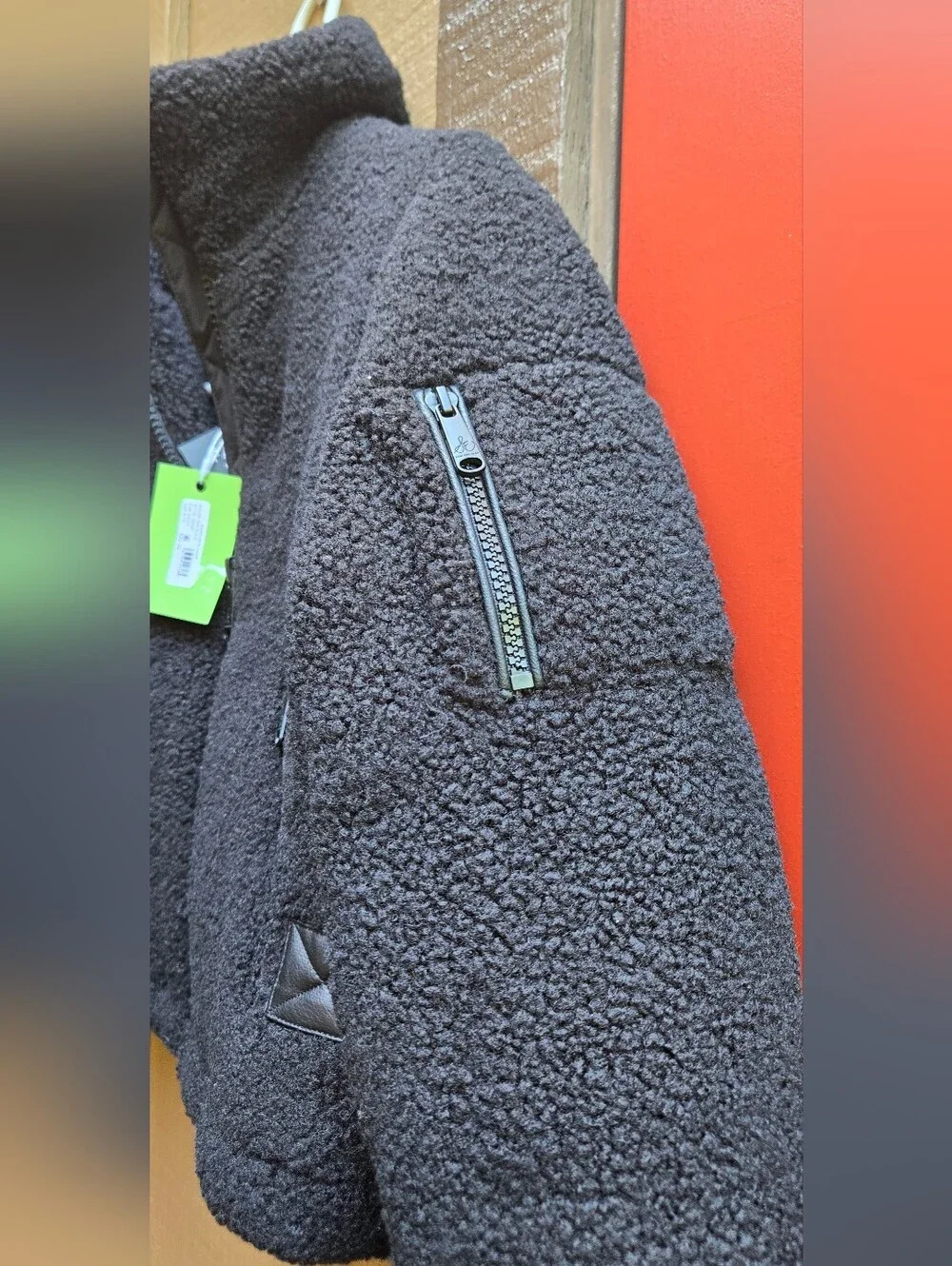 Kids Black Sherpa Zip-Up Jacket